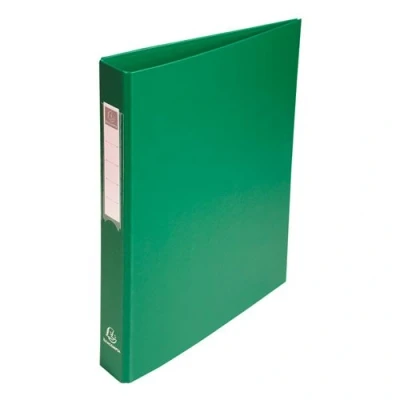 Image de Exacompta Classeur 4 Anneaux Polypropylene D25mm Vert + Porte Etiquette