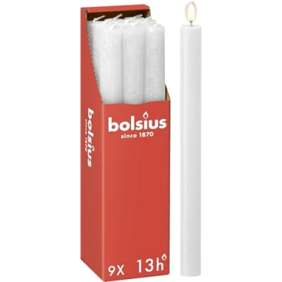 Afbeelding van Bolsius Dinerkaars Rustiek Cloud White 27 cm 9 Stuks