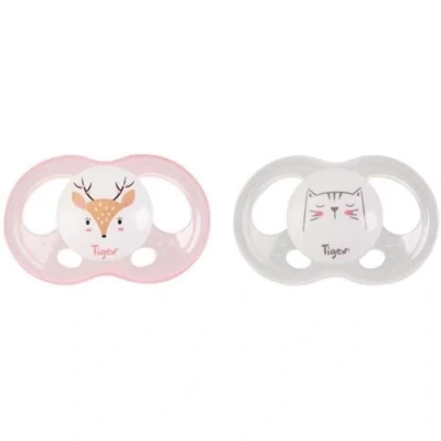 Image de TIGEX 2 Sucettes Soft Touch Silicone Taille 18m+ Biche chat Fille