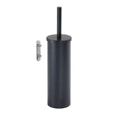 Afbeelding van GEDY Taipei Toiletborstel van roestvrij staal, zwarte afwerking, afmetingen 37,7 x 9,1 10 cm en gewicht 0,394 kg