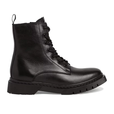 Afbeelding van Tamaris Veterboots, Dames, Maat: 39, Black Leer en imitatieleer