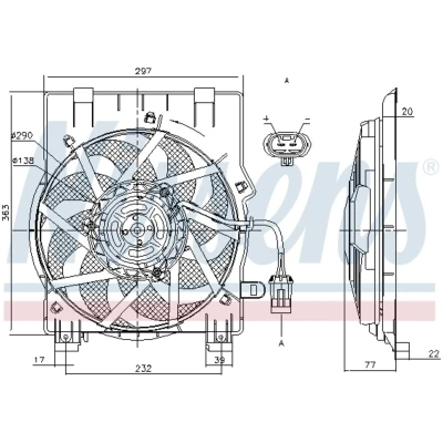 Afbeelding van Nissens Ventilatormotor /wiel Airco condensor 85197