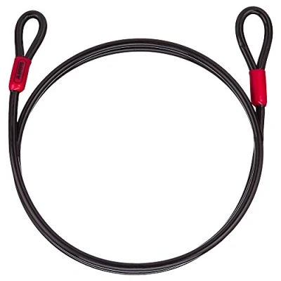 Afbeelding van ABUS Luskabel Cobra 8 staalkabel met kunststof ommanteld zekering voor fiets en motoraccessoires 2 meter lang, mm dik