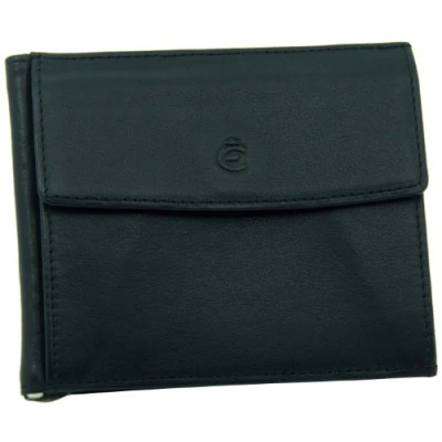 Afbeelding van Esquire Leren Dollarclip Money Clip Wallet Black Zwart