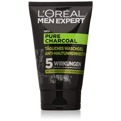 Image de L&#039;Oréal Men Expert Paris Gel Lavant Visage Peau Impure Nettoyage pour Hommes, Pure Carbon Anti Impuretés 100 ml