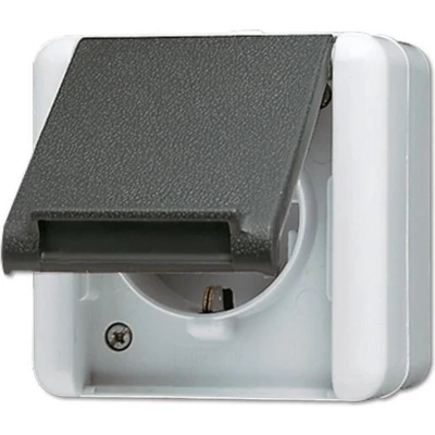 Afbeelding van Jung stopcontact WG800 1 voudig grijs RAL7035 820W