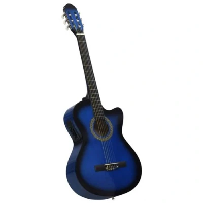 Image de vidaXL Guitare découpée classique occidentale égaliseur 6 cordes Bleu 70140