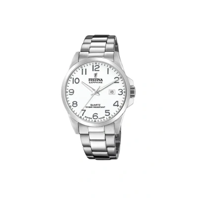 Afbeelding van Festina Herenhorloge F20024/1, gemaakt in Zwitserland, met zilverkleurige roestvrijstalen behuizing, zilverkleurig, armband, zilver., Armband
