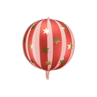 Afbeelding van PartyDeco Folieballon Starry Rood Circus 50 cm