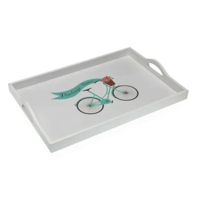 Afbeelding van Dienblad Versa Fiets Hout MDF 30 x 5 45 cm