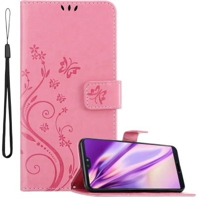 Afbeelding van Cadorabo Hoesje geschikt voor Huawei P20 PRO / PLUS in BLOEMEN ROZE Beschermhoes bloemmotief met magnetische sluiting, standfunctie en kaartsleuven Book Case Cover Etui
