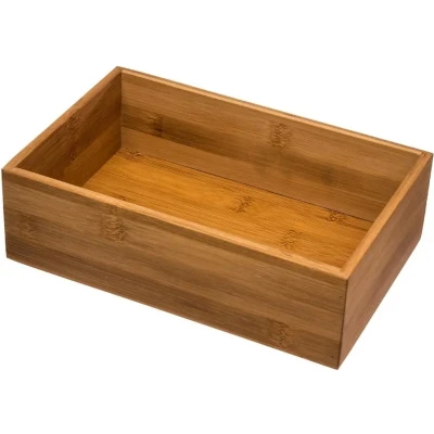 Afbeelding van Bestekbak/keuken organizer 1 vaks Tidy Smart bamboe 23 x 15 7 cm