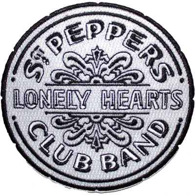 Afbeelding van The Beatles Sgt Pepper Drum Patch Wit/Zwart