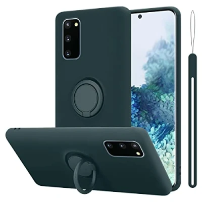 Afbeelding van Cadorabo Hoesje geschikt voor Samsung Galaxy S20 FE in LIQUID GROEN Beschermhoes van flexibel TPU silicone Case Cover met ring