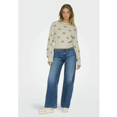 Afbeelding van Jacqueline de Yong Trui Jdyromance L/s Jacq. Pullover Knt N 15314768 Birch/w Humus He Dames Maat XS