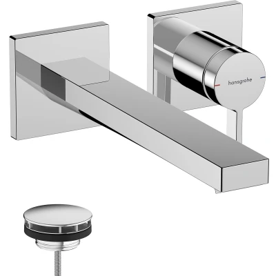 Afbeelding van hansgrohe Tecturis E Eéngreeps wastafelkraan inbouw voor wandmontage met uitloop 22,5 cm chroom
