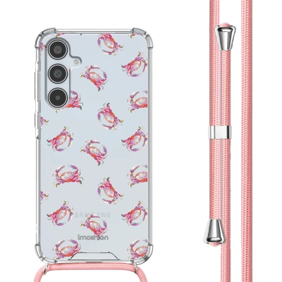 Afbeelding van iMoshion Hoesje Geschikt voor Samsung Galaxy A35 met Koord Design Meerkleurig / Crab Watercolor