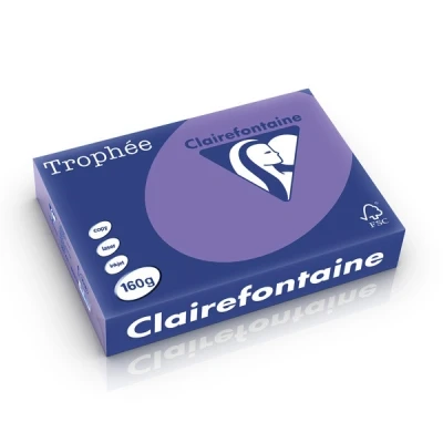 Image de Clairefontaine Trophée 209 microns lilas intense A4 (210 x 297 mm) 160 g/m² 250 feuille(s) zéro plastique papier teinté