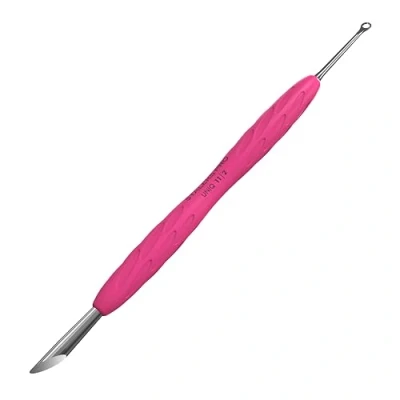 Afbeelding van STALEKS UNIQ PQ 11/2 Dubbel manicure instrument met siliconen handvat (ring + staafjes)