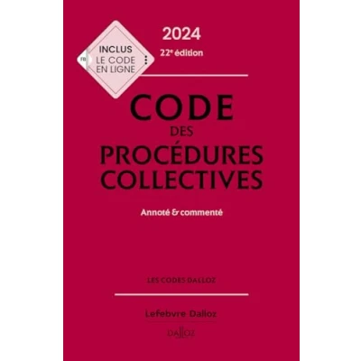 Afbeelding van CODE DES PROCEDURES COLLECTIVES 2024 ANNOTE COMMENTE