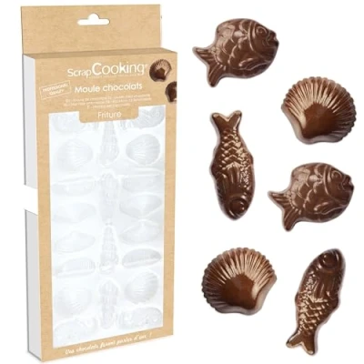 Image de Moule rigide chocolats friture Scrapcooking Transparent Plastique