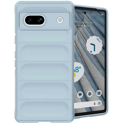Afbeelding van iMoshion Hoesje Geschikt voor Google Pixel 7a Siliconen EasyGrip Backcover Lichtblauw