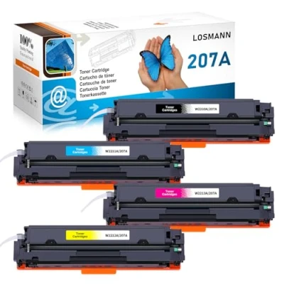 Afbeelding van LOSMANN 4 stuks tonercartridges met chip compatibel HP 207A 207X voor Color Laserjet Pro MFP M283fdw M255dw M282nw M283fdn M255nw W2210A W2211A W2212A W2213A