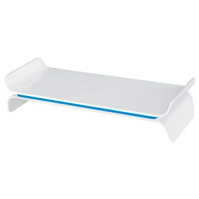 Afbeelding van Leitz Ergo WOW verstelbare monitorstandaard, wit blauw beeldschermhouder