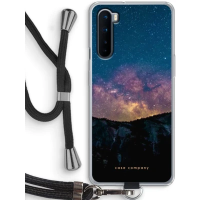 Afbeelding van Case Company® hoesje met Koord geschikt voor OnePlus Nord Travel to space Telefoonhoesje Zwart Bescherming aan alle Kanten en Over de Schermrand