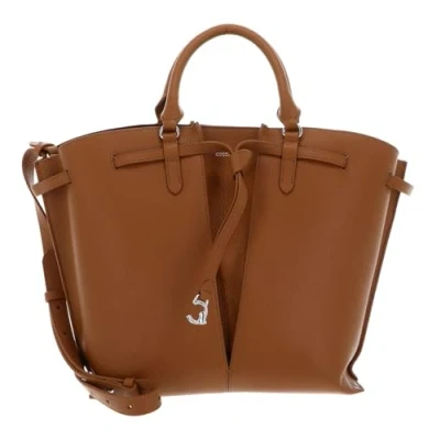 Afbeelding van COCCINELLE Leren Handtas Schoudertas Flores Handbag Grained Leather Cuir Lichtbruin