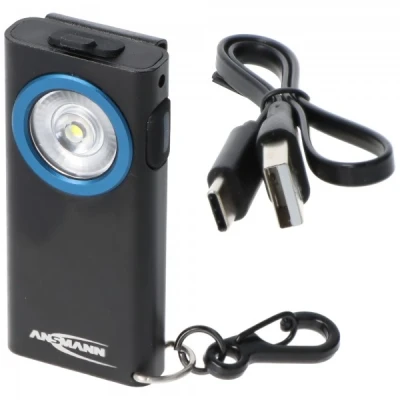 Afbeelding van Mini Leuchte ML400R mit 4 Leuchtfunktionen, Karabinerhaken, Clip und Magnet, wiederaufladbar per USB C