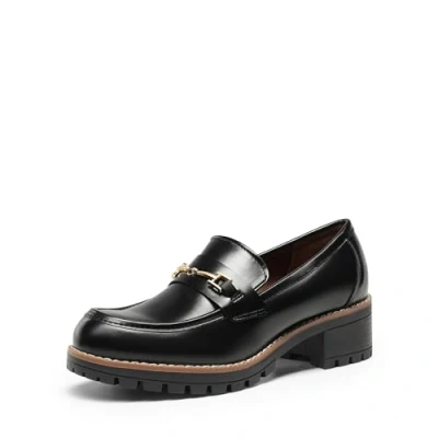 Afbeelding van DREAM PAIRS Comfortabele instappers voor dames, casual stijl, Pu Noir, 42 EU