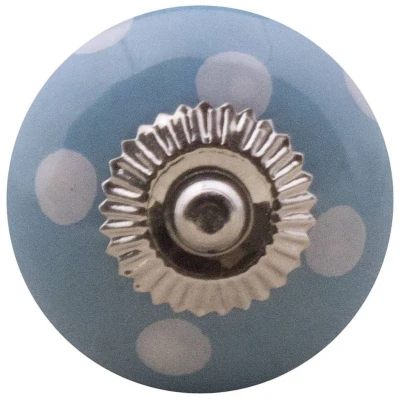 Afbeelding van Good in Style Meubelknop 40mm blauw wit gestippeld