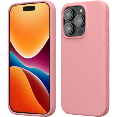 Afbeelding van kwmobile Case voor iPhone 15 Pro Slank TPU Hoesje met Zachte Afwerking In lichtroze