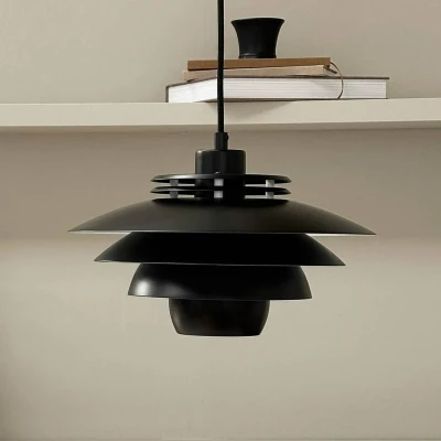 Afbeelding van Dyberg Larsen hanglamp Ejka mini, zwart, Ø 30 cm, metaal