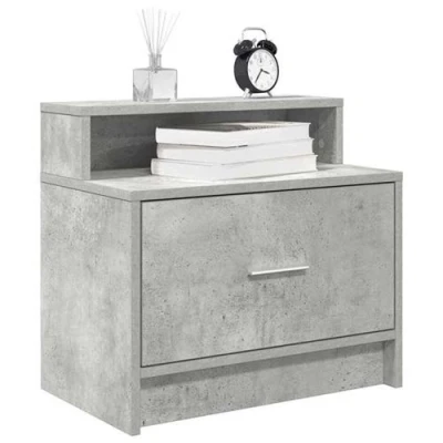 Image de vidaXL Table de chevet avec tiroir gris béton 51x31x47 cm858674