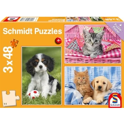 Afbeelding van Schmidt kinderpuzzel Mijn liefste baby dieren 3 x 48 stukjes