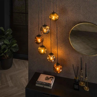 Afbeelding van Hoyz Collection Hanglamp 6L Stellar Artic Zwart