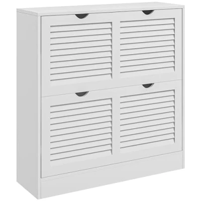 Afbeelding van HOMCOM Klapbare schoenenkast 81,5x25x83cm MDF Wit