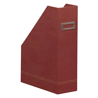 Afbeelding van RHODIA 194543C tijdschriftenhouder Nacarat 10 x 25 31 cm Sellier Orange buitenkant van kunstleer collectie Home Office Rhodiarama organisatie voor kantoor en opslag design