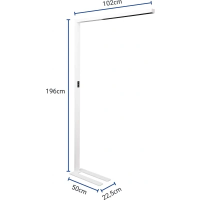 Afbeelding van MAULsirius LED Vloerlamp dimmbaar standvoet wit 1 stuk 106.5 x 22.5 195.5 cm MAUL