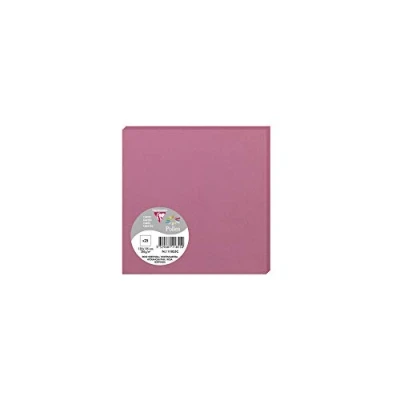 Afbeelding van Clairefontaine 111855C verpakking met 25 afzonderlijke kaarten vierkant formaat (13,5 x 13,5 cm) 210 g/m² kleur: Hortensia uitnodiging voor evenementen en overeenstemming pollen serie premium papier glad