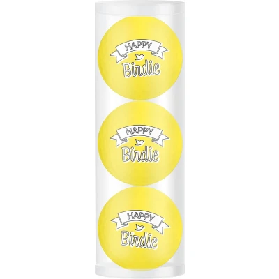 Afbeelding van Golfballen Gift Set Happy Birdie Geel