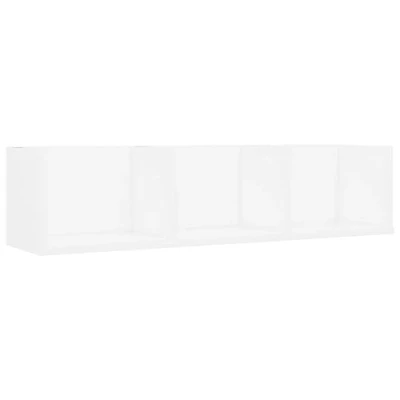 Afbeelding van Cd wandschap 75x18x18 cm bewerkt hout wit