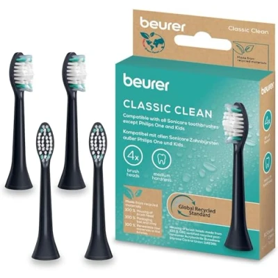 Afbeelding van Beurer SC Classic Clean Elektrische tandenborstelkoppen, 4 vervangende borstels voor Philips Sonicare sonische tandenborstels, W vormige indicatorborstels, gemiddelde hardheid