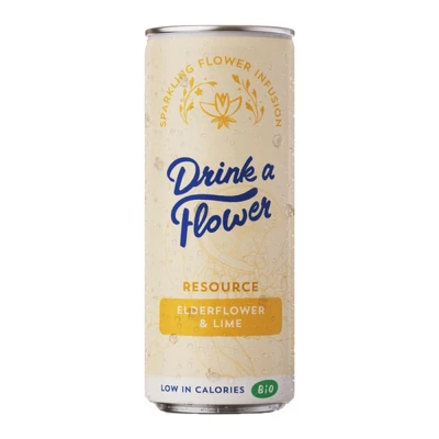 Afbeelding van Drink A Flower Elderflower&amp;Lime Bio Blik 12 x 25 cl