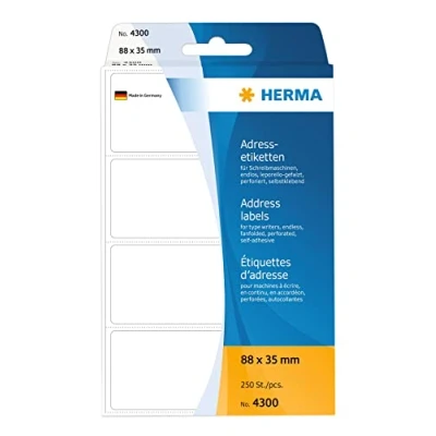 Afbeelding van Etiket HERMA adres 4300 88x35mm 250stuks zig zag