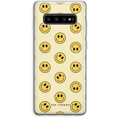 Afbeelding van hoesje geschikt voor Samsung Galaxy S10 Plus Smiley N2 Soft Cover Telefoonhoesje Bescherming aan alle Kanten en Schermrand