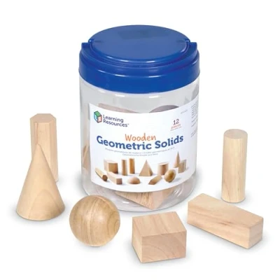 Afbeelding van Learning Resources Geometrische houten vaste stoffen (set van 12)