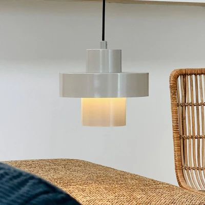 Afbeelding van Dyberg Larsen hanglamp Stoke, grijs, Ø 20 cm, metaal